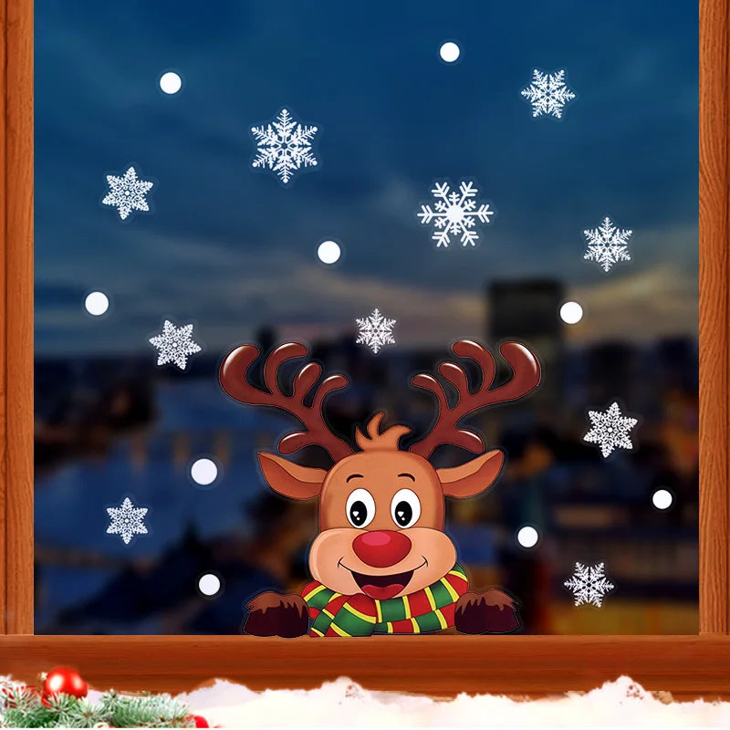 Glimoria | Weihnachtsfensteraufkleber 2025 | Weihnachtsmann & Tannenbaum | Abnehmbare Fenstersticker für Glas & Wände | Festliche Deko für Weihnachten & Neujahr