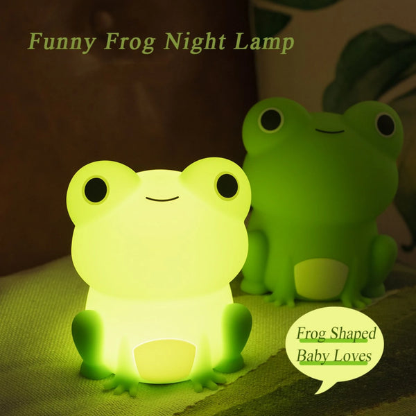 LumoFrosch Kinder Nachtlicht Frosch | Weiches Silikon | Farbwechsel & Timer | Wiederaufladbar