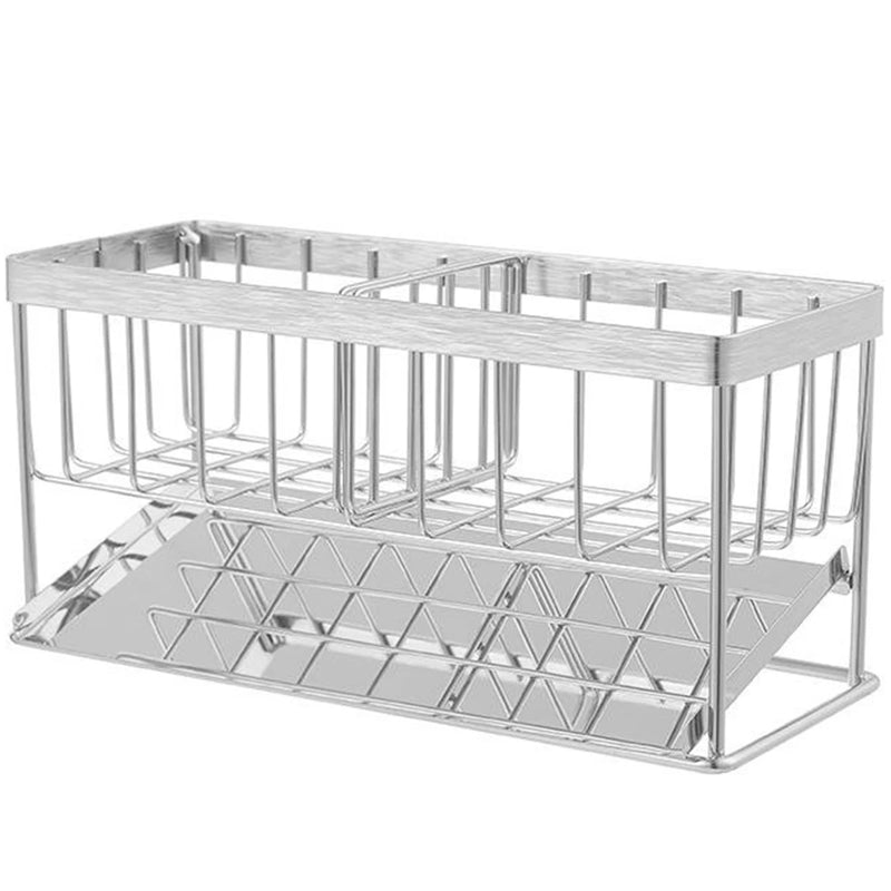 SteelNest | Spülen-Organizer aus Edelstahl | Schwamm- & Seifenhalter mit Abtropfschale | 21×8,2×10 cm