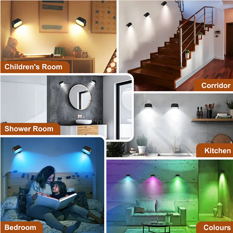 LED-Wandleuchte MagnoGlow | 360° Drehbar & Magnetisch | Akku, Touch- & Fernbedienung | 3 Farbtemperaturen