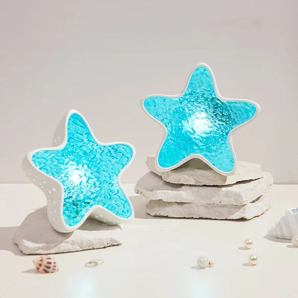 MARILUX Sternenmeer Projektor Lampe | 7 Farben | Ozeanwellen & Aurora-Effekt | Starfish-Design