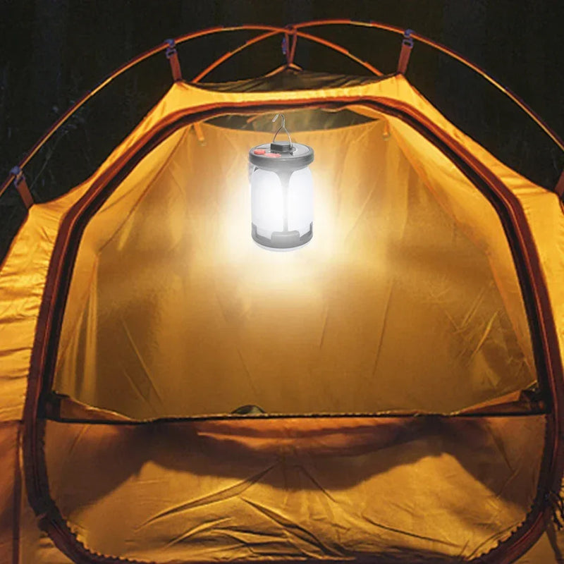 LUMALITE Solar Campinglampe | USB & Solar Aufladung | 6 Lichtmodi | Faltbar & Powerbank – 1000 Lumen