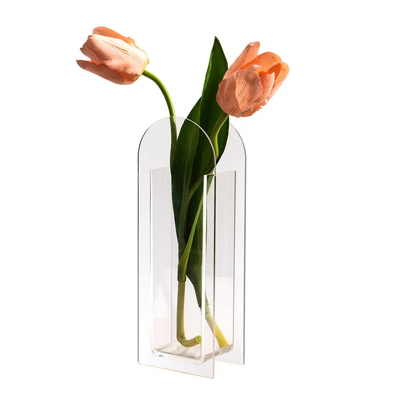 ClearElegance | Acryl Vase Transparent | Minimalistisches Deko-Element | Für Blumen & Hydrokultur
