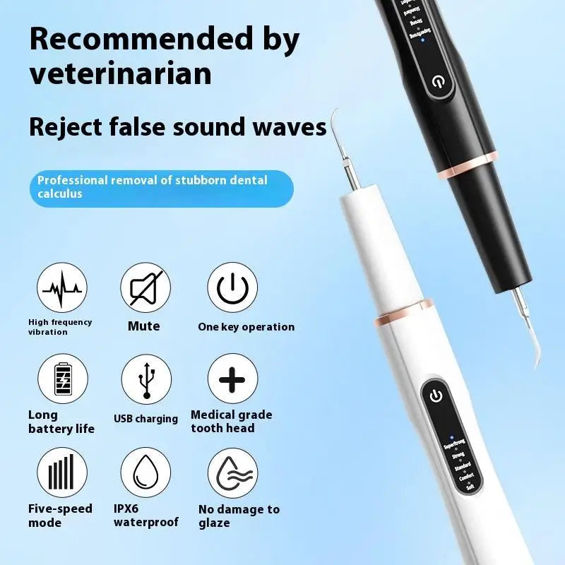 DentoraSonic | Ultraschall-Zahnpflegegerät für Hunde & Katzen | 5-Stufen Zahnsteinentferner | USB-Aufladung