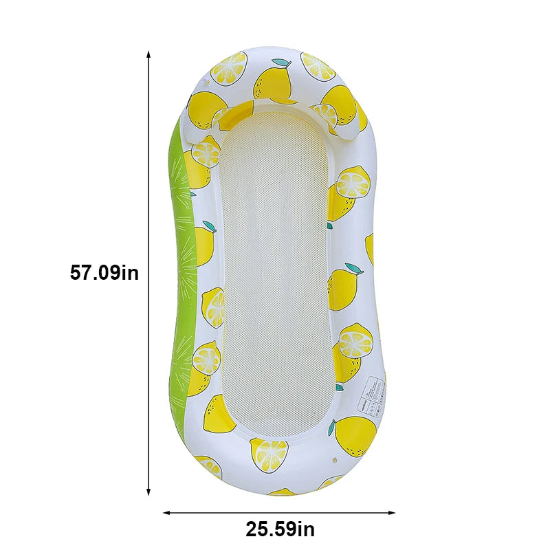 AquaLiva Aufblasbare Schwimmliege Rooxin | Ergonomische Pool-Luftmatratze mit Netz & Armlehnen | Für Pool, See & Strand