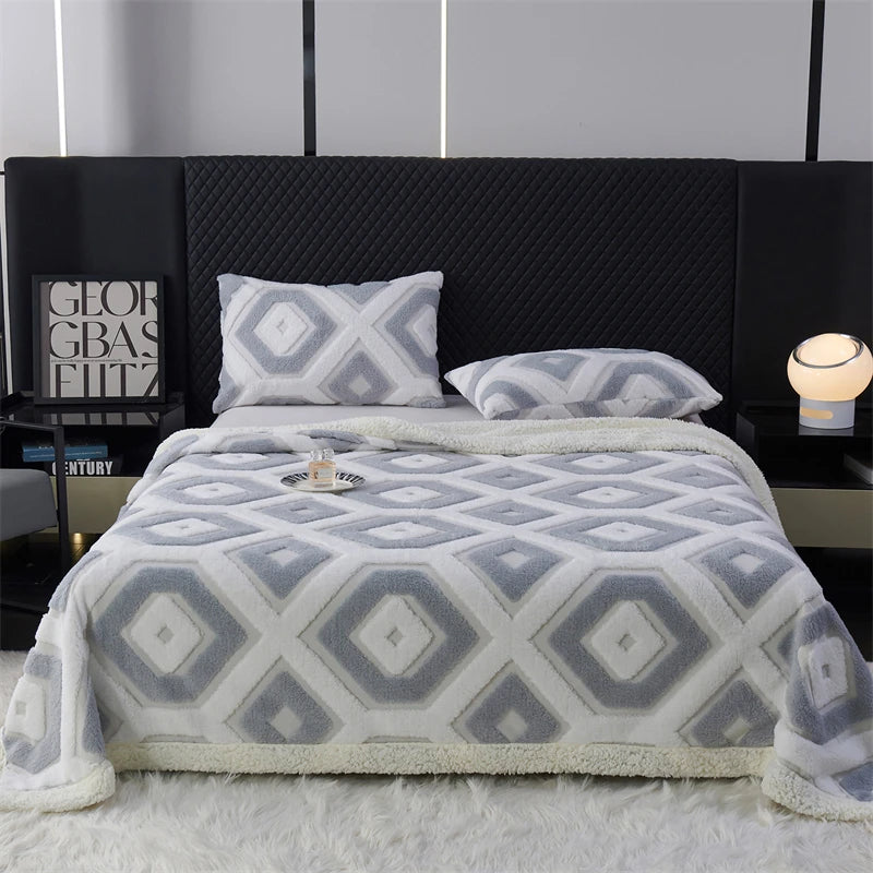 Flanell-Decke Caldoria | Extra Dick & Weich | Hautfreundlich & Wärmend für Herbst & Winter | Sofa-, Bett- & Reise-Decke