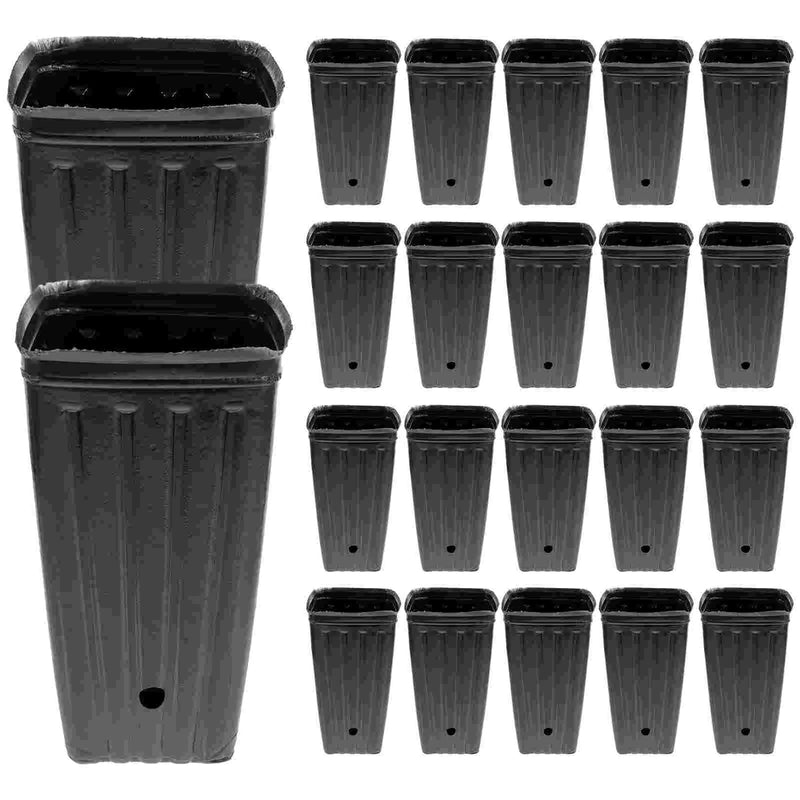 GrowPro 30er-Set Pflanzgefäße | Quadratische Anzuchttöpfe für Setzlinge | Mit Drainagelöchern