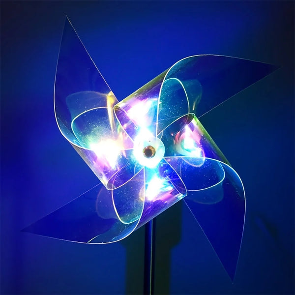 LuminViento Solar Windmühlen-Lampe LED | Magische Farbspiele | Garten Deko mit Erdspieß | Automatisch & Wetterfest