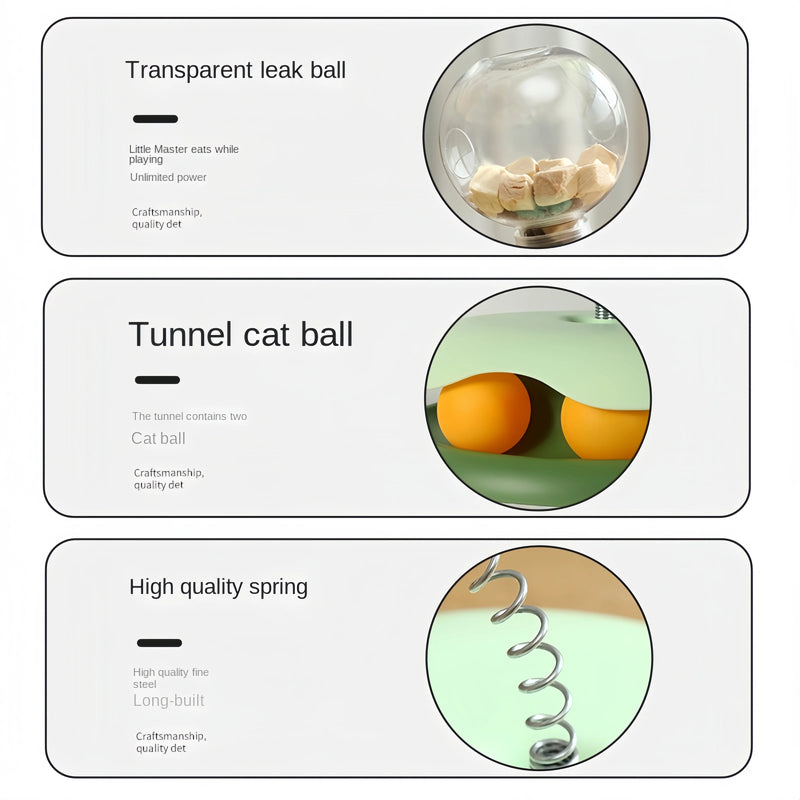Snackuro Katzenspielzeug Snackball | Interaktiver Leckerli-Spender & Tumbler | Anti-Roll-Design | Für Katzen & kleine Hunde