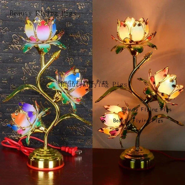 LumiLotus Kerzenhalter | Lotusblüten-Design | Bunt | Tempel- & Wohnraumdeko