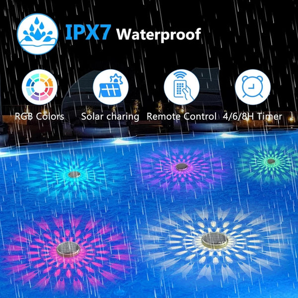 Solar-Poollicht LumiFloat RGB | Schwimmende LED-Leuchte mit Farbwechsel | IPX7 Wasserdicht | Für Pool, Whirlpool & Party