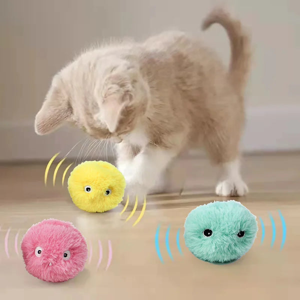 MiauPlay Interaktiver Katzenball | Mit Tiergeräuschen & Katzenminze | Plüsch