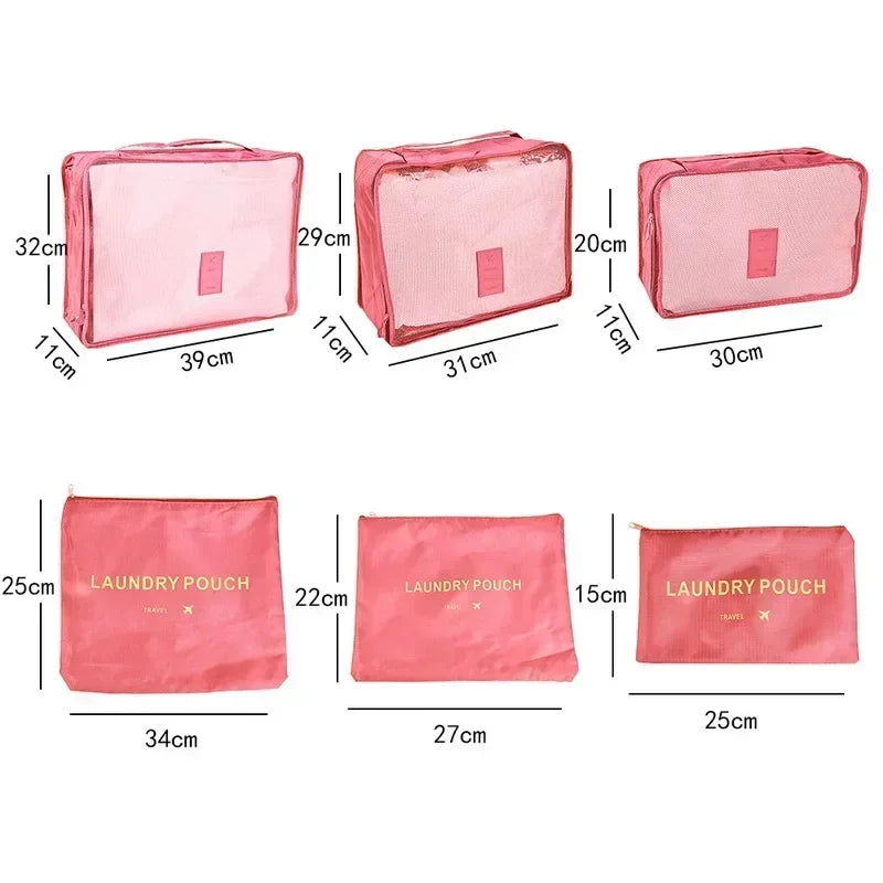 ReiseLina Kofferorganizer Set | 6-teilig | Wasserdicht & Platzsparend | Aus Oxford-Stoff