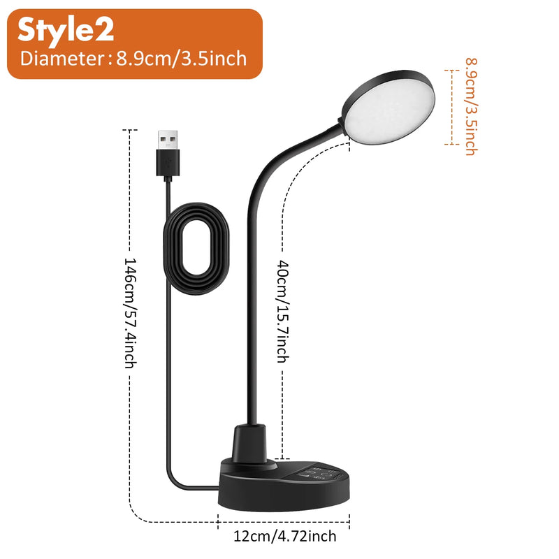 LED-Schreibtischlampe Lixora Flex | Augenschonend & Dimmbar | 3 Lichtfarben & 5 Helligkeiten | USB-Anschluss & Flex-Arm