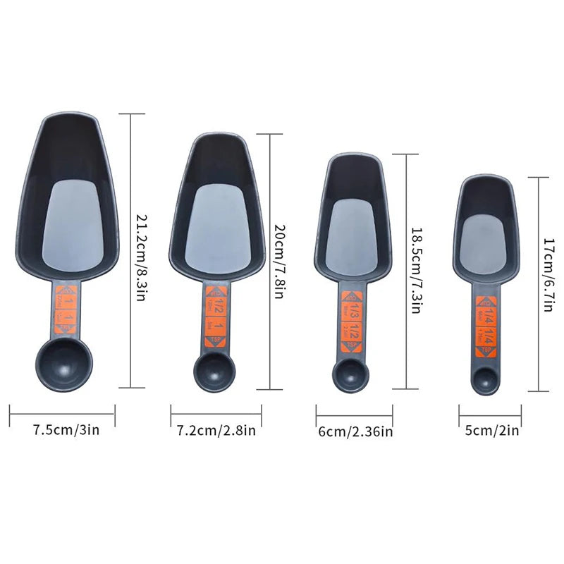 CookMate | 4er Messbecher-Set | 1/4 Cup bis 1 Cup | Kunststoff mit Skala | Küchenhelfer für Backen, Kochen & Kaffee
