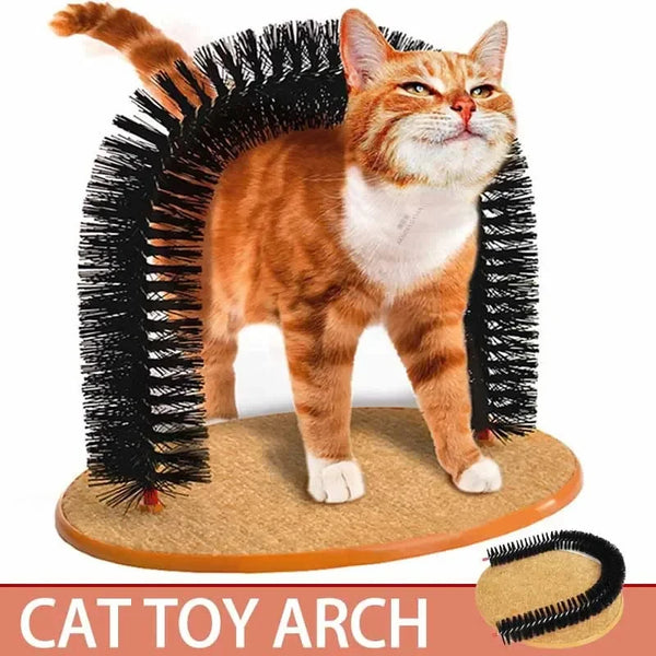 Katzen-Selbstbürste GroomiArc Deluxe | Massage & Fellpflege in einem | Abnehmbar & leicht zu reinigen | Schwarz