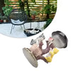 SOLARIA Gartenfigur Tiere | Solar Deko Statue aus Resin | Mit Blumentopf & LED-Licht | 12 × 6 × 6 cm