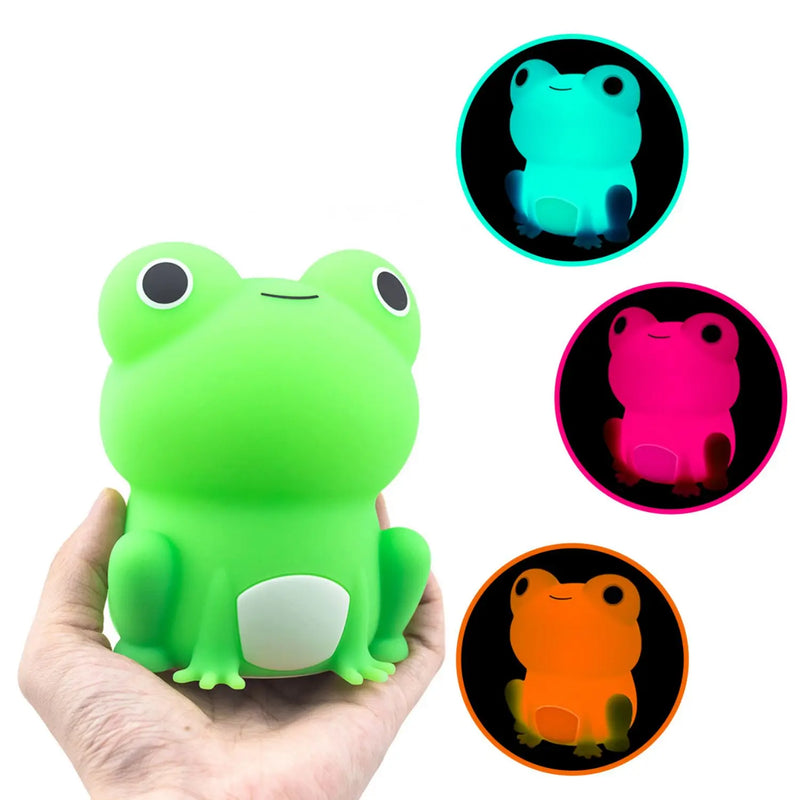 LumoFrosch Kinder Nachtlicht Frosch | Weiches Silikon | Farbwechsel & Timer | Wiederaufladbar