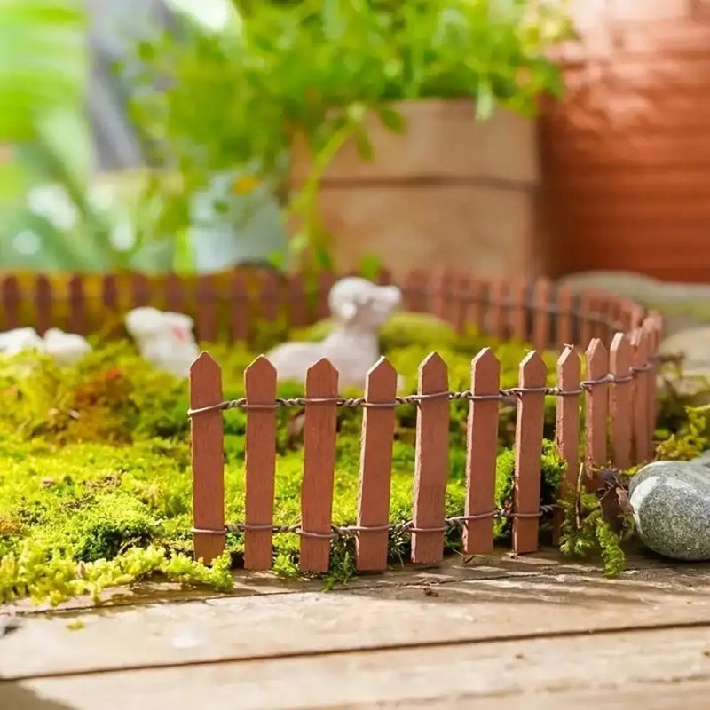 Minatura Miniatur Holzzaun für Feengarten & Deko | 1 Stück | Für Blumentöpfe, Mini-Landschaften & Zimmerdeko | Naturdeko für Zuhause & Garten
