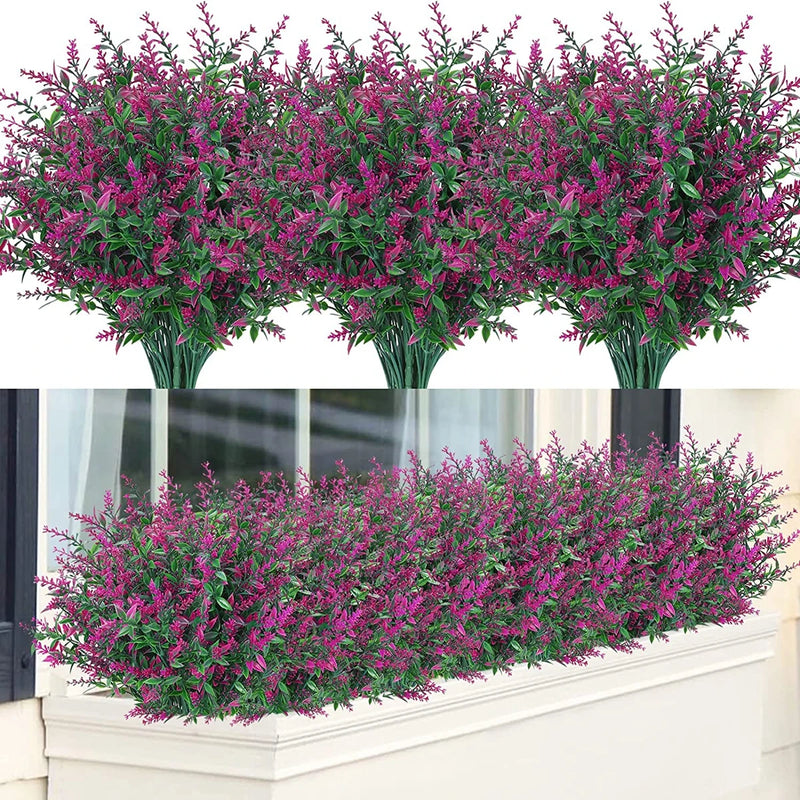 Florabell 12er Set Künstlicher Lavendel | Kunstpflanzen für Hochzeiten, Vasen, Kränze & Dekoration | Für Innen & Außen