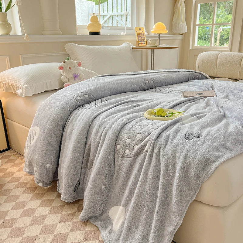 SnowVel | Flauschige Samtdecke mit Schneeflocken | Weich, Atmungsaktiv & Hautfreundlich | 100–200 cm