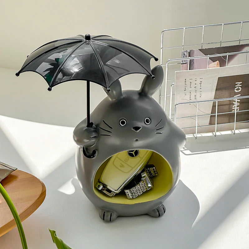 Totomi Schlüsselablage Figur | Niedliches Cartoon-Design | Totoro-inspirierte Deko | Für Wohnzimmer & Schlafzimmer