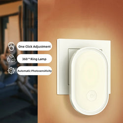 LED Nachtlicht Steckdose | Mit Lichtsensor & Dimmbar | Energiesparend & Nordic Design | Für Schlafzimmer & Flur