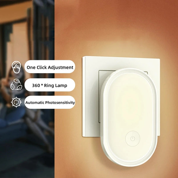LED Nachtlicht Steckdose | Mit Lichtsensor & Dimmbar | Energiesparend & Nordic Design | Für Schlafzimmer & Flur