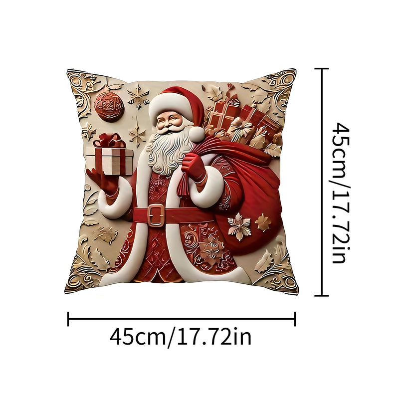 Weihnachts-Kissenhülle Lunavia | 2D Druck | Santa Claus Design | 45×45 cm | Festliche Weihnachtsdeko & Geschenkidee