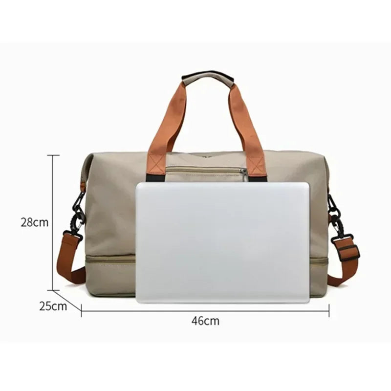 VOLARIS Fitness-Reisetasche | Große Kapazität | Trockennass-Trennung | Hand- & Schultertasche für Damen
