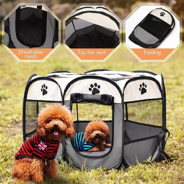 Pawvia Faltbares Katzenzelt | Tragbares Outdoor-Gehege für Katzen & kleine Hunde | Atmungsaktiv & Waschbar | 72×72×45 cm
