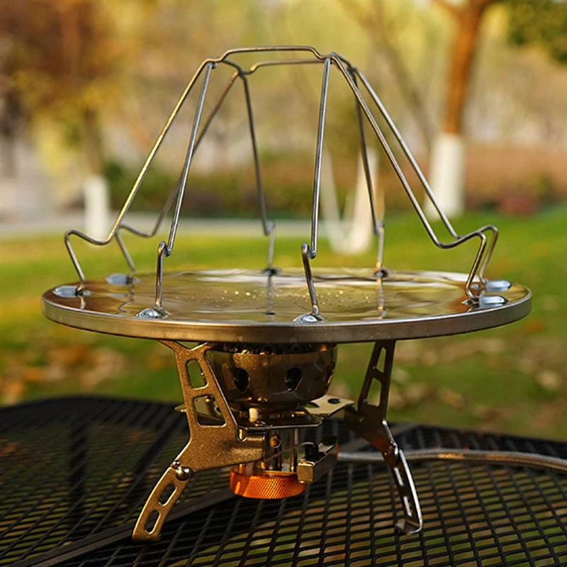 Stovaro Edelstahl-Standfuß für Campingkocher | Ø 22 cm | Stabil & hitzebeständig | Für Outdoor & Grill