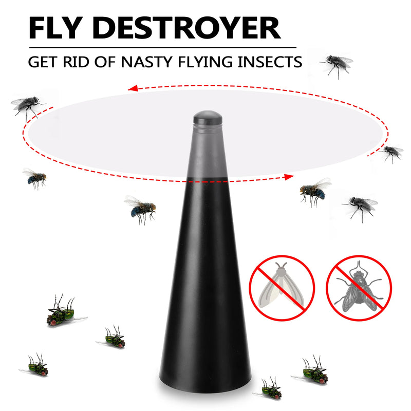 AeroLumen Naturguard Fliegenvertreiber Tischventilator | 360° rotierender Insektenabwehr-Fächer | Leise & Sicher | Für Outdoor, Camping, Picknick