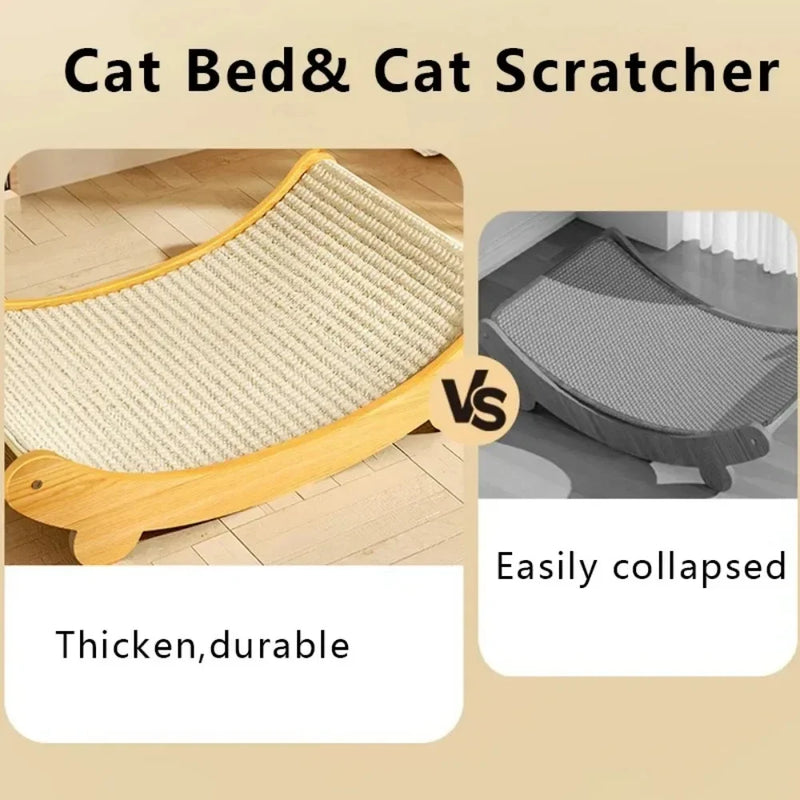 Katzen-Kratzbrett Mirova FlexBoard | Abnehmbares & kratzfestes Sisalbett | Kratzspielzeug & Schlafplatz in einem | Größen S & L