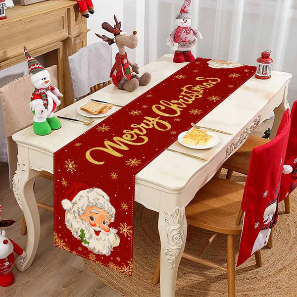 Festivara | Weihnachts-Tischläufer | Leinenoptik | Festliche Dekoration für Esstisch & Kommode | 2025