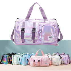Lumivista Holografische Reisetasche | Stylische Weekender Schultertasche mit Schuhfach | Perfekt für Wochenendtrips & Kurzreisen