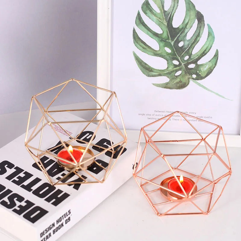 Kerzenhalter Mond & Sterne | Schwarz-Gold Metall | Modern & Romantisch | 10,5 x 9,8 cm