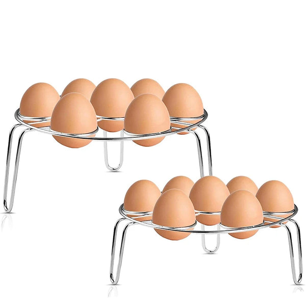 Steamello Eier-Dampfgar-Rack aus Edelstahl | Rostfrei & Hitzebeständig | Für 7 Eier | Ø ca. 17 cm | Ideal für Dampfgarer & Töpfe