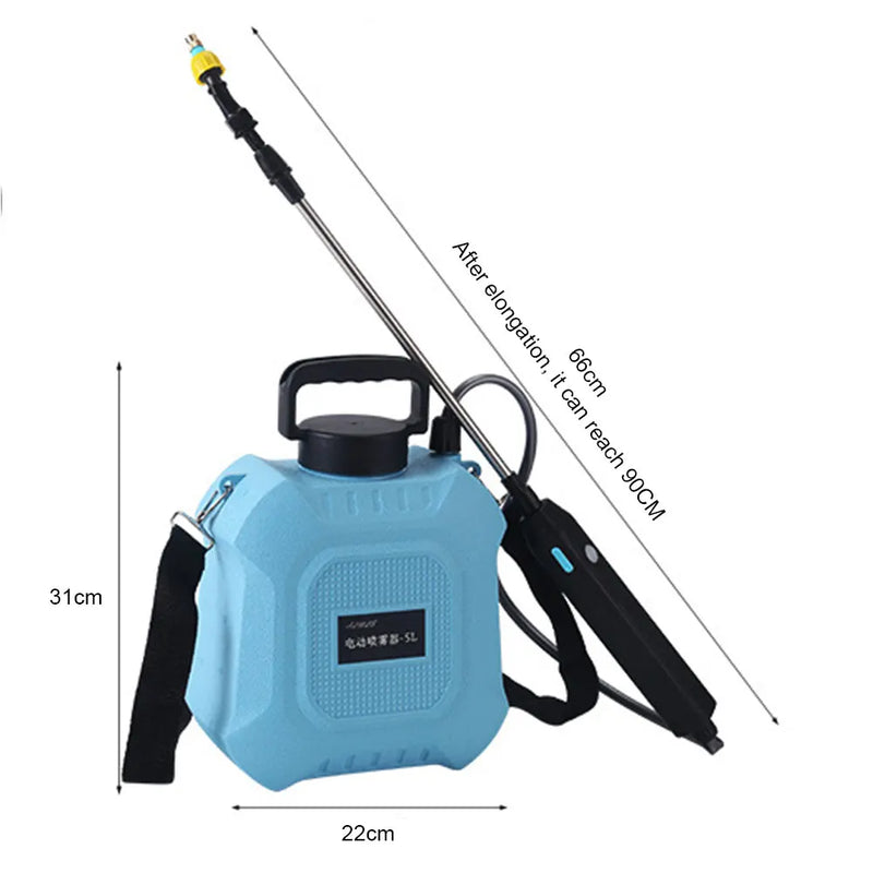 SPRAYMATE Pro Akku-Drucksprüher | 5 L Schulter-Sprühflasche | USB-Aufladung & Verstellbare Düse | Für Garten, Reinigung & Unkrautbekämpfung