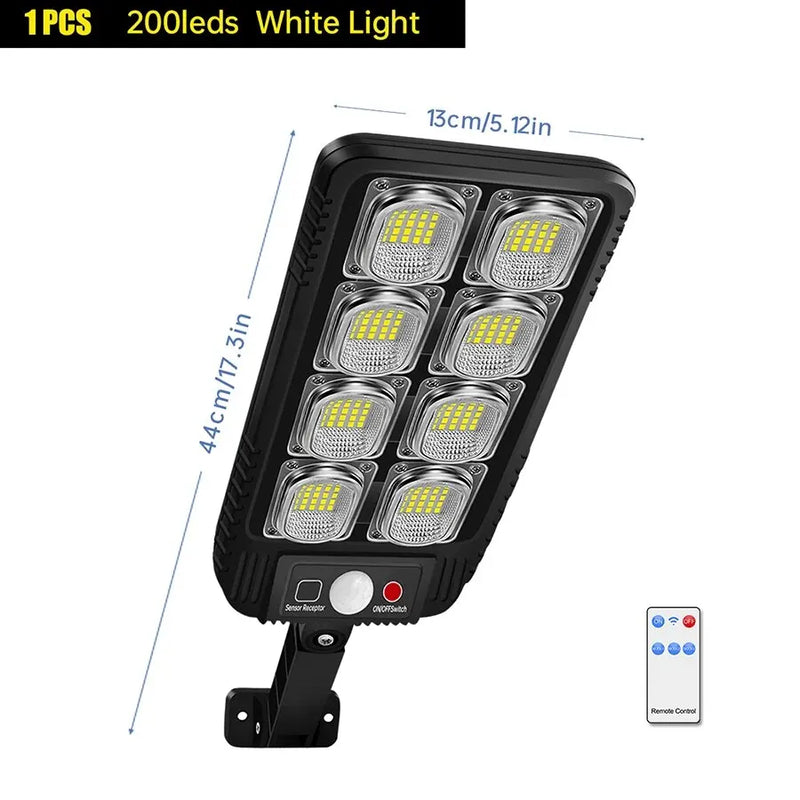 Solarstrahler LUMISUN Pro | 100/200 LEDs | IP65 Wasserdicht | Bewegungsmelder & Fernbedienung