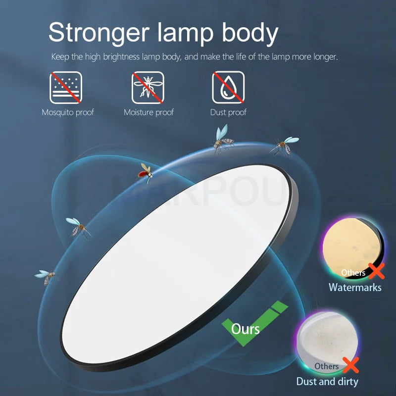 Smart Deckenleuchte LumoSmart | Dimmbar & App-Steuerung | Modernes LED-Design | Schwarz/Weiß