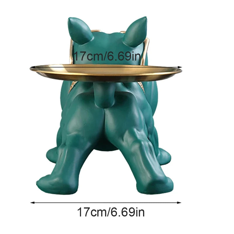 Bulldecor | Bulldog Figur mit Aufbewahrungsfach | 30 cm Deko-Skulptur | Resin Kunstobjekt | Tier-Statue für Wohnzimmer