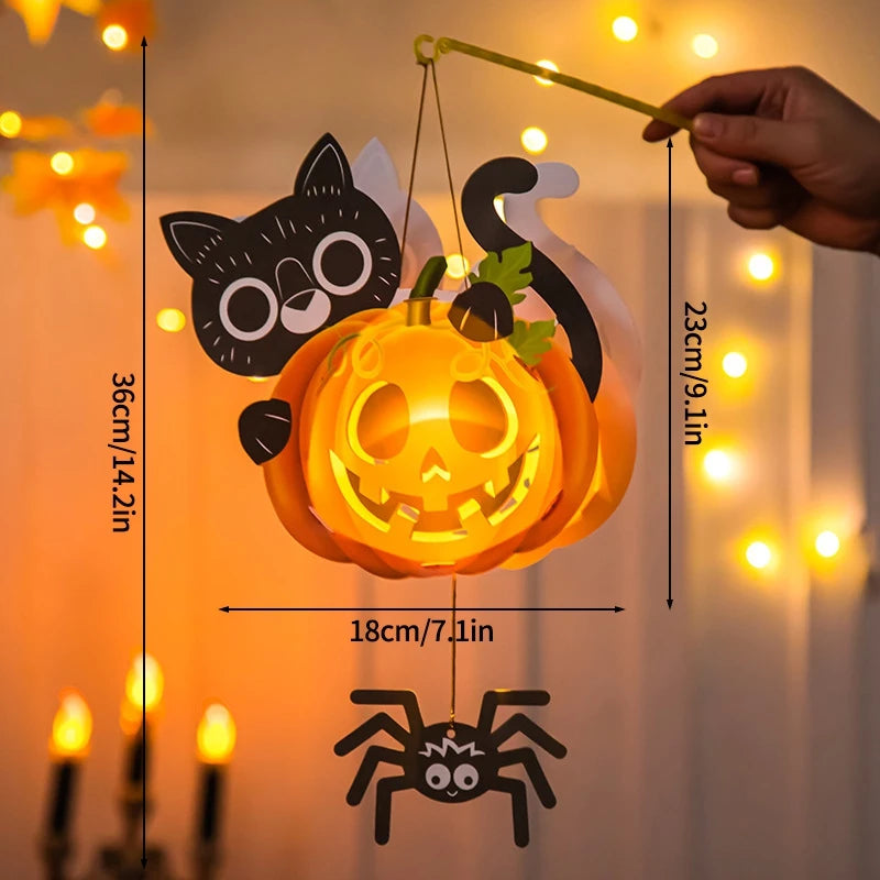 Halloween Laterne PumpkinGlow | DIY Kürbis-Laterne | Kinderfreundlich & Wiederverwendbar | 5,6 × 12,6 cm