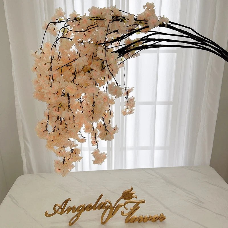 Blütenheim | Kirschblüten-Zweig | Hängend | Realistische Seidenoptik | Weiß · Rosa · Champagner