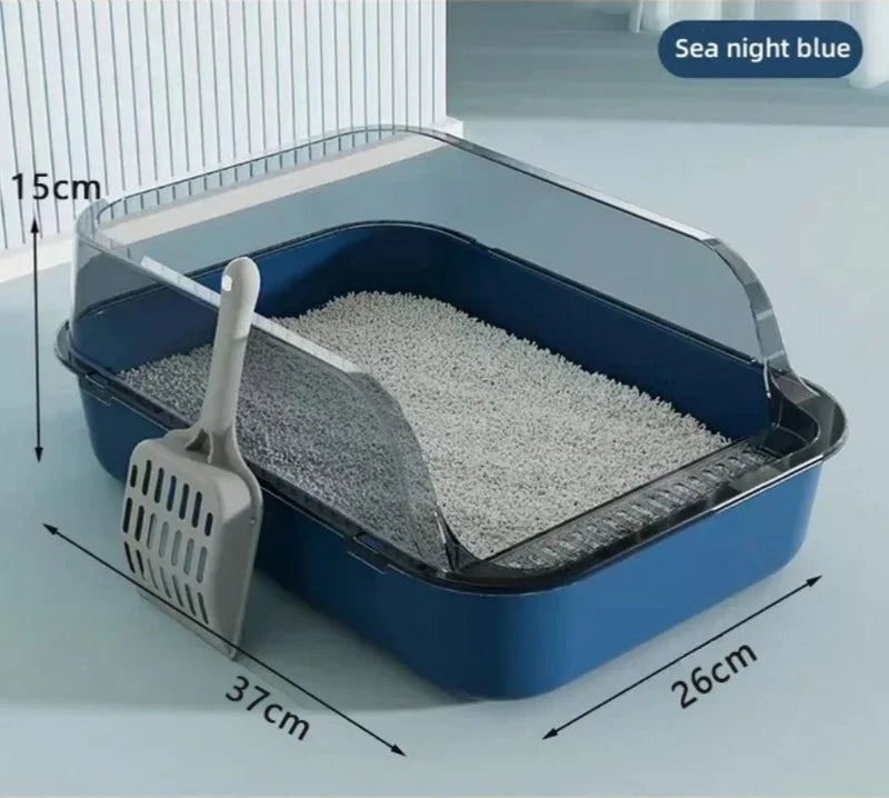 Katzenklo Pawlino CleanZone | Halb- oder Vollgeschlossene Katzentoilette | Spritzschutz & Anti-Streuverlust | 37×26×15 cm oder 42×32×27 cm
