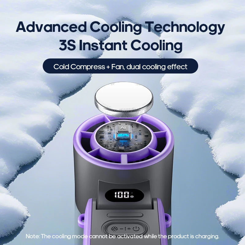 CoolityGo Handventilator mit Ice-Cool-Technologie | 100 Geschwindigkeitsstufen | 3600mAh Akku | Faltbar & Ultraleicht