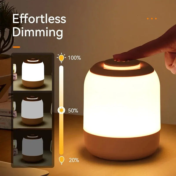 LUMINA TOUCH LED-Tischlampe | Tragbar & Dimmbar | Touch-Steuerung | Für Schlafzimmer & Kinderzimmer