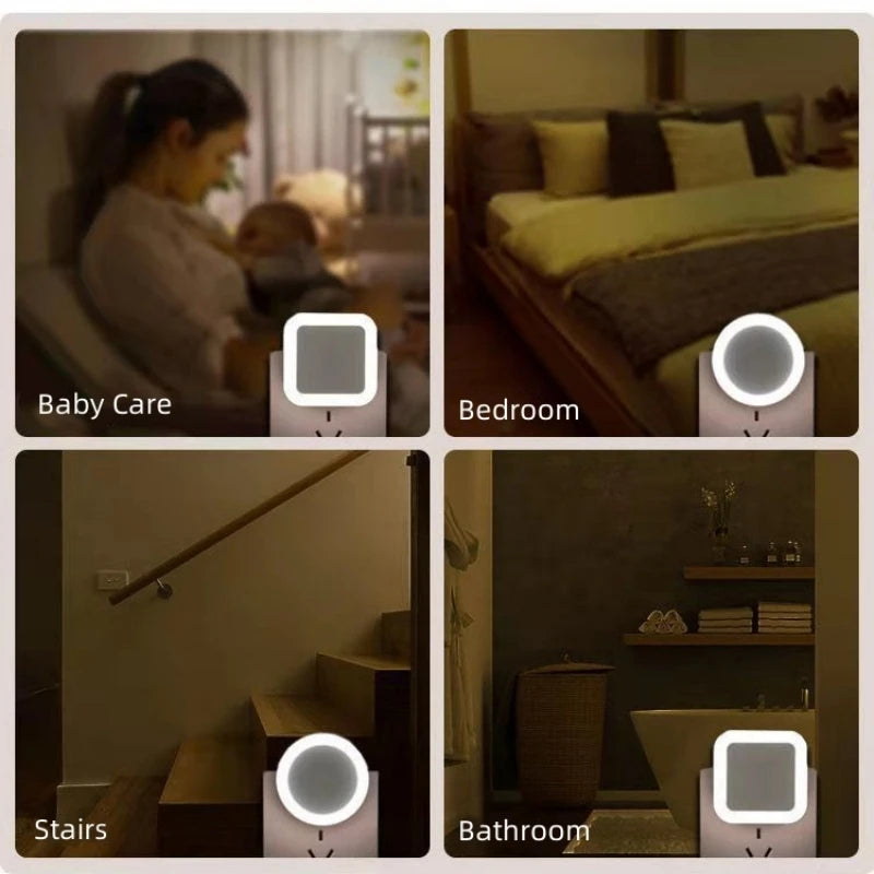 Nuvilux LED Nachtlicht mit Dämmerungssensor | Steckdosenlicht EU/US | 0,3W | Für Kinderzimmer, Flur, Bad & Schlafzimmer