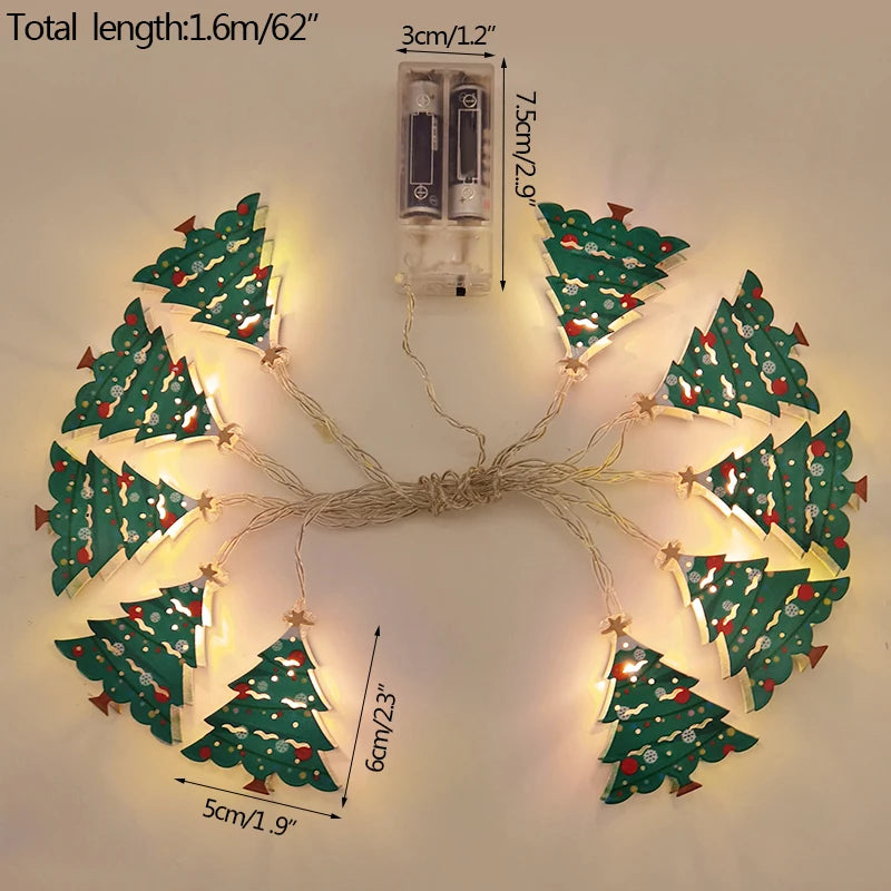 LED Weihnachtslichter FrostGlow | Acryl Schneemann & Tannenbaum | 10er Lichterkette | Festliche Deko für Weihnachten & Neujahr 2025