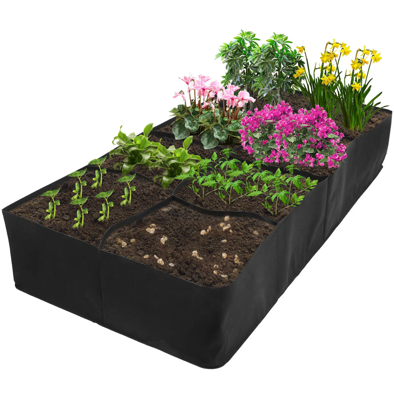 Pflanzsack FlextoGrow | Hochbeet aus Filz mit 4/8 Fächern | Tragbar & atmungsaktiv | Für Gemüse, Kräuter & Blumen